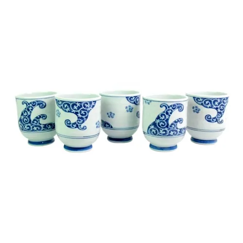 Conjunto de Copos de Porcelana Japonesa Onami – 5 peças