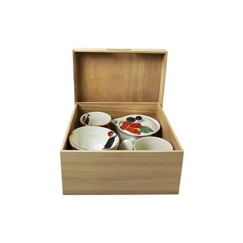 Conjunto de Cerâmica Japonesa com Tigelas para Chá Art – 5 peças
