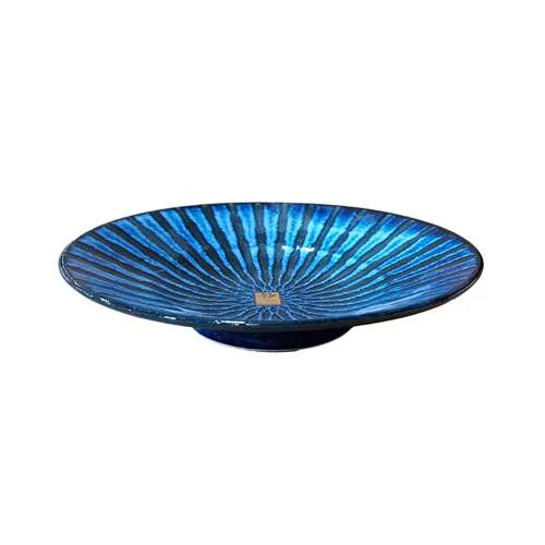 Tigela Redonda de Cerâmica Japonesa Aizome Tokusa - 24,5cm