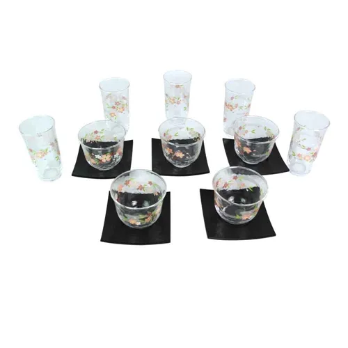 Conjunto de Copos de Vidro Japoneses Shidarezakura – 15 peças